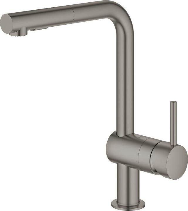 Grohe Küchenarmatur mit Handbrause Minta hard graphite gebürstet 30274