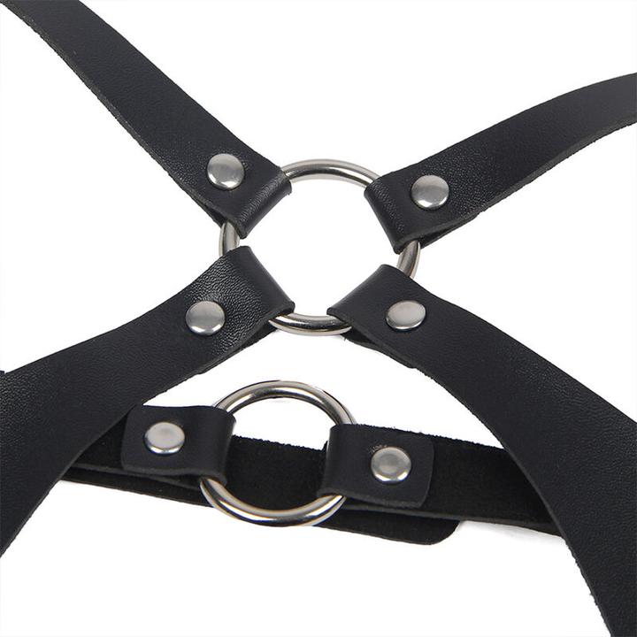 Productafbeelding Subblime Full Body Harnas Met Leren Gespen Zwart One Size