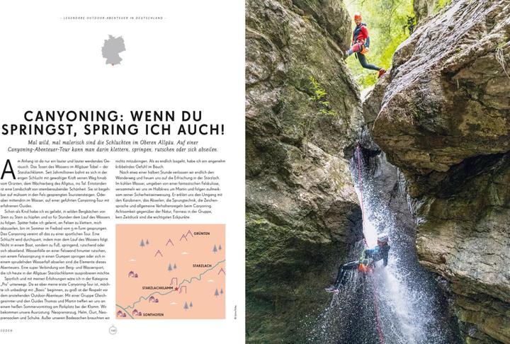 Produktbild Bildband Legendäre Outdoorabenteuer in Deutschland (Deutsch, Tanja Schuhbauer, Oliver Karaschewski, Tanja Weidner, Markus Kuhnhenne, Moritz Jacobi, Alexandra Lattek, Carlota Citoler, Erika Dürr, Aileen Tiedemann, Christian Haas, Aylin Krieger, Julia Reichardt, Franziska Consolati, 2023)