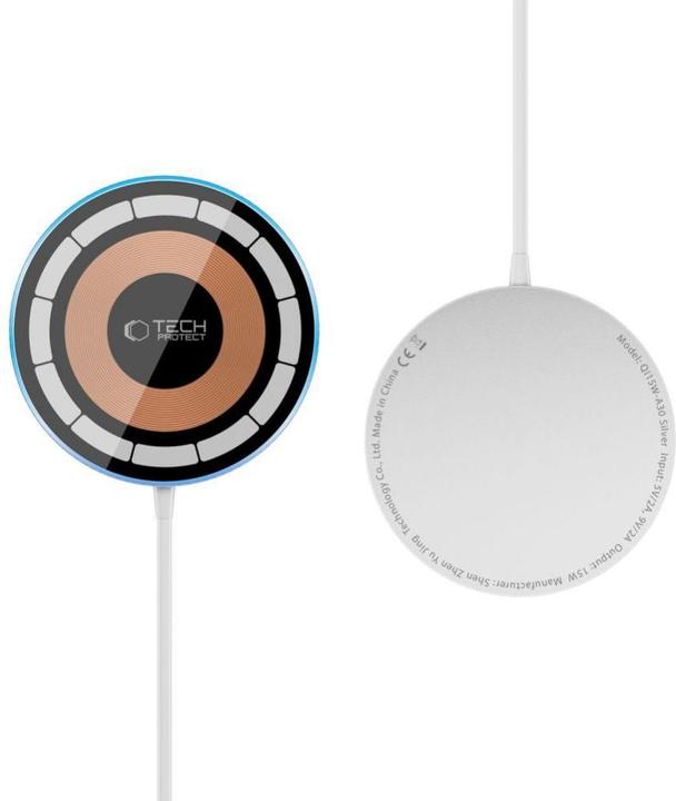 Image du produit Tech-Protect QI15W-A30 Chargeur inductif avec MagSafe et câble USB-C - argent (15 W)