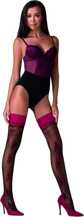 Produktbild Passion halterlose Strümpfe ST119 schwarz/rot - 5 (5)