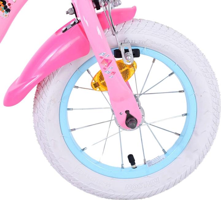 Produktbild Disney Princess 12 Zoll Kinderfahrrad Pink - Prinzessinnenfahrrad mit abnehmbaren Seitenrädern und 2 (12")
