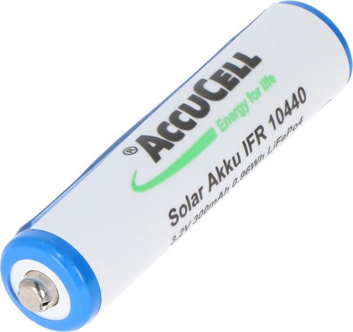 Produktbild AccuCell Akku Solar IFR 10440 AAA Solar mit Kopf ungeschützt (1 Stk., 200 mAh, Akku)