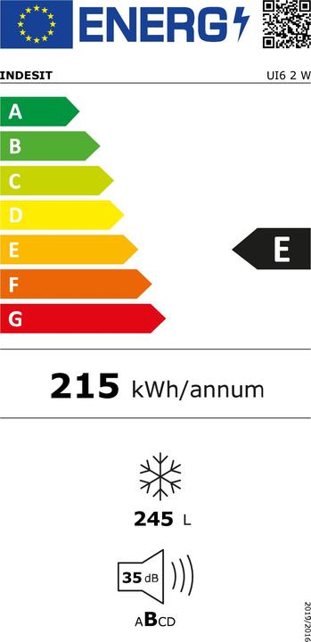 Energie-Label Indesit UI6 2 W (Freistehend, 245 l)