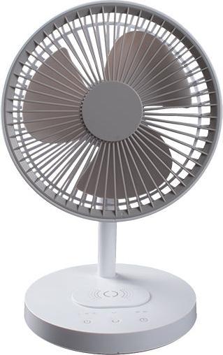 Image du produit Wellcraft Ventilateur de table sans fil avec fonction de charge pour smartphone (56 dB)