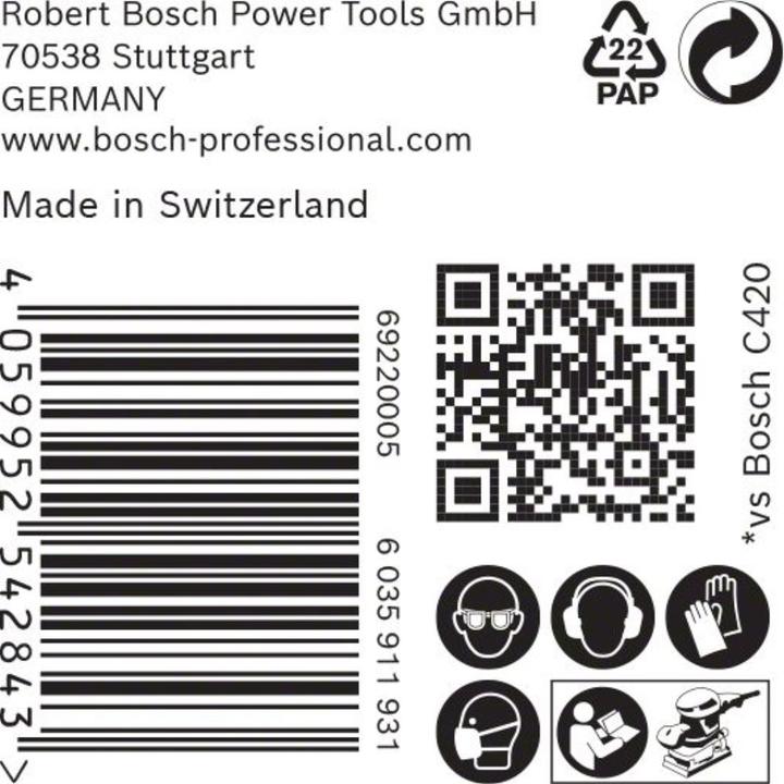 Image du produit Bosch Professional Zubehör Papier abrasif Expert C470 avec 14 trous pour ponceuses vibrantes, 115 x 230 mm, G 120, 50 pcs. (120)