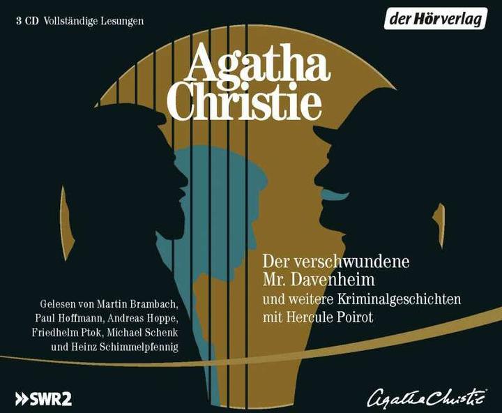 Image du produit La disparition de M. Davenheim et d'autres histoires policières mettant en scène Hercule Poirot (Agatha Christie, Edith Walter, Martin Brambach, Adi Oes, Maria Meinert, Andreas Hoppe, Heinz Schimmelpfennig, Paul Hoffmann, Ralph Stedman, Elleonore Wurzian, Allemand)