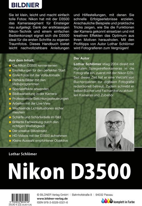 Actual product image Nikon D3500 - Für bessere Fotos von Anfang an (German, Lothar Schlömer, 2019)