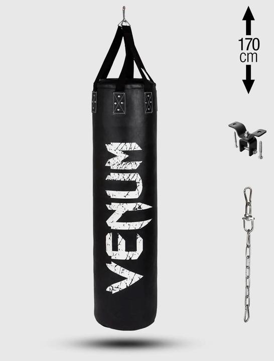 Immagine prodotto Venum Challenger Heavy bag + Gancio per il soffitto - Nero/Bianco - Riempito - 170cm (170 cm, 50 kg)
