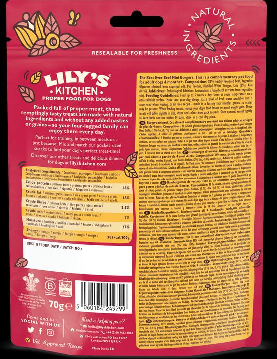 Actual product image Lily's Kitchen Beef Mini Burger (Adult, 1 pcs., 70 g)
