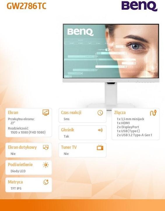 Actual product image BenQ GW2786TC IPS USB-C HUB (1920 x 1080 pixels, 27")