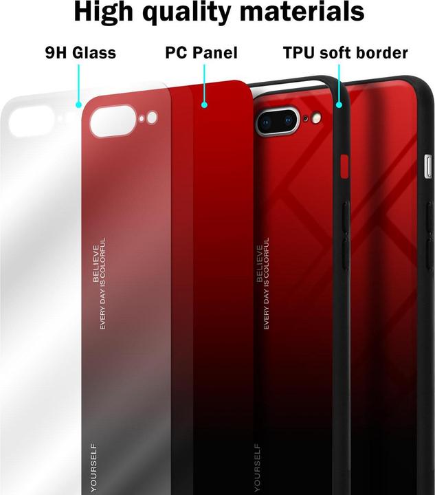 Productafbeelding Cadorabo TPU 2 kleuren glasdekking (Apple iPhone 7 Plus, Apple iPhone 7s Plus)
