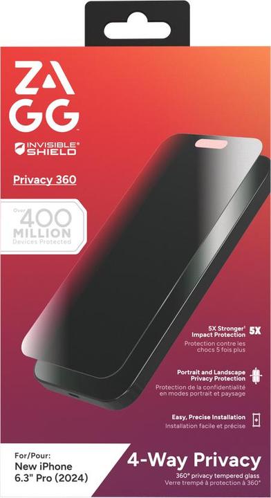 Produktbild Zagg Glass Elite Privacy 360 (1 Stück, Apple iPhone 16 Pro)