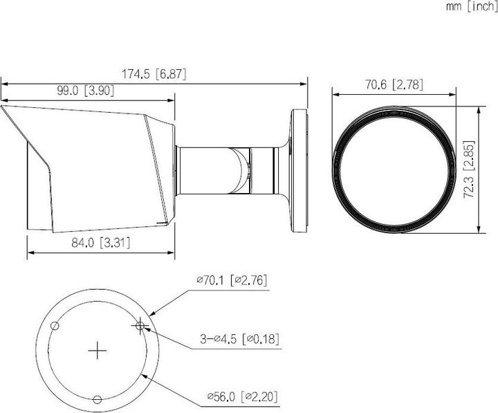 Produktbild Dahua CAMERA HDCVI 1080P IR BULLET/HAC-HFW1200T-0280B-S6 (1920 x 1080 Pixels)
