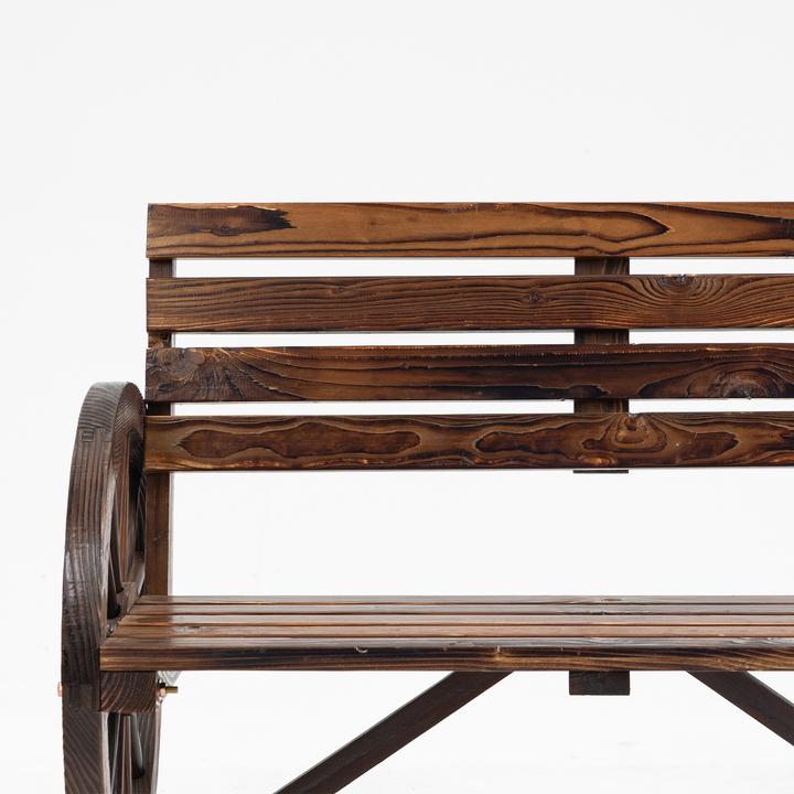 Actual product image Outsunny Garden bench wagon wheel design