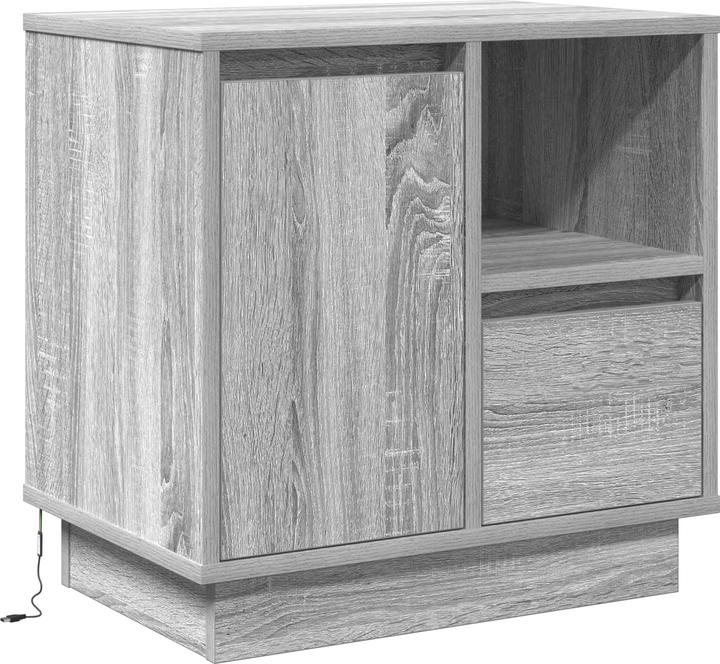 Produktbild VidaXL Grau Sonoma Holzwerkstoff Klein Nachttisch Rechteckig Modern (40 x 40 x 40 cm)