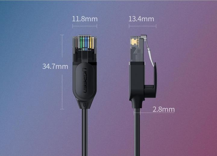 Actual product image Ugreen Cat6A UTP 10-Gbit Slim Ethernet RJ45 Pure Copper (UTP, CAT6a, 0.50 m)