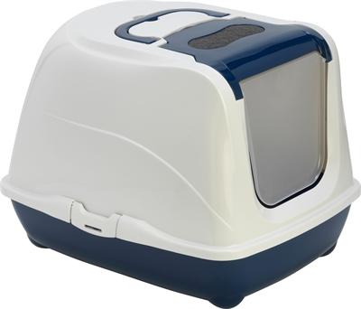 Moderna Flip Cat large litter tray dark blue (Cat litter tray open)