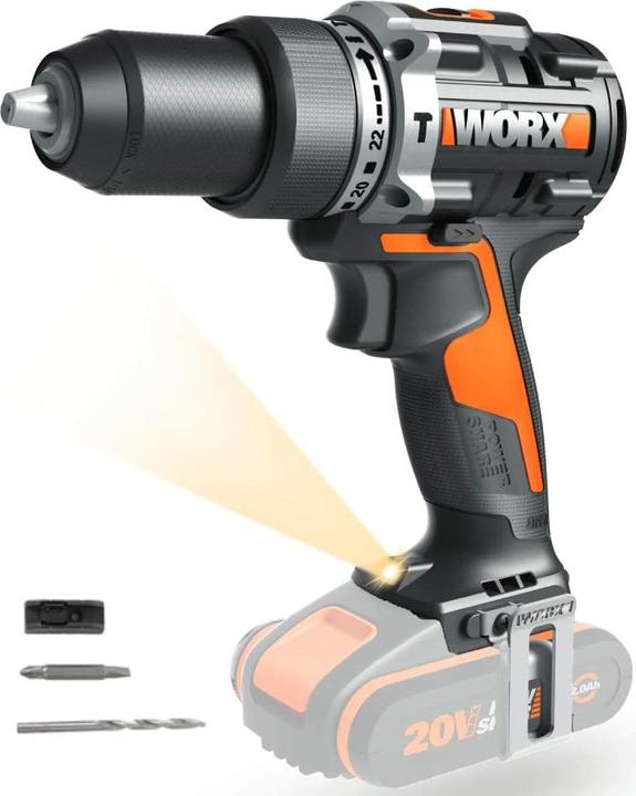 Worx Perceuse à percussion 20V WX352 (Fonctionnement sur batterie)