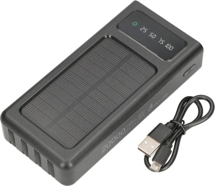 Immagine prodotto Extralink EPB-092 20000mAh Czarny | Powerbank | Powerbank solare, USB-C (20000 mAh, 10 W, 74 Wh)