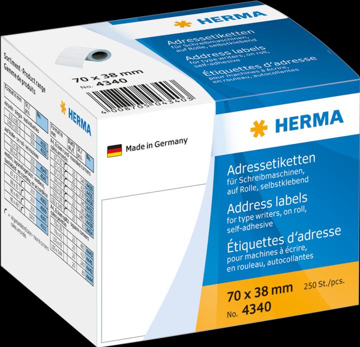 Image du produit HERMA Étiquettes d'adresse pour machines à écrire