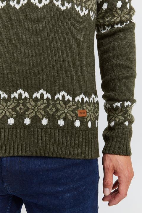 Image du produit Solid Norwig Pull En Grosse Maille Pull-Over Tricot Pour Homme Avec Encolure Rond (XXL)