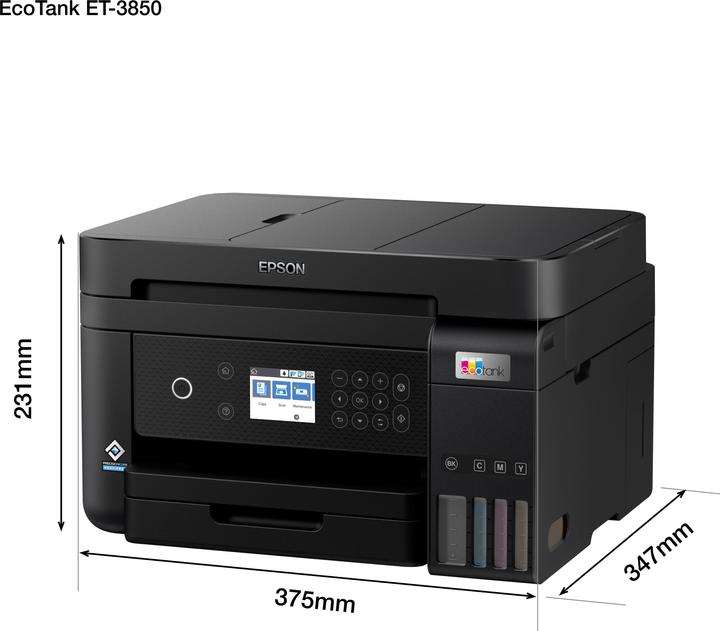 Image du produit Epson EcoTank ET-3850 (Réservoir d'encre, Couleur)