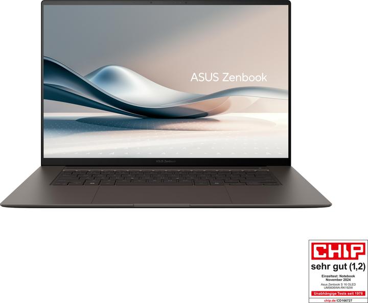 Produktbild ASUS Zenbook S 16 (16", AMD Ryzen AI 9 365, 24 GB, 1000 GB, DE)