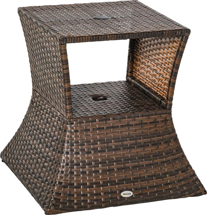 Immagine prodotto Outsunny Tavolo in rattan con foro per l'ombrello