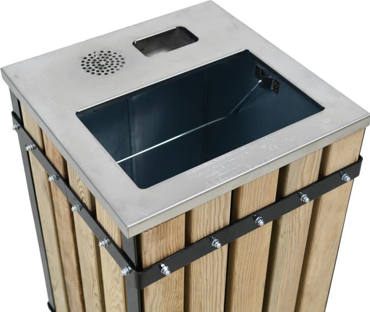 Actual product image Aristar Waste bin with wooden panelling and ashtray (50 l)