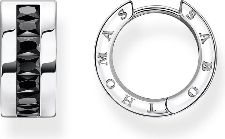Thomas Sabo Creolen schwarze Steine pavé silber (925er Silber)