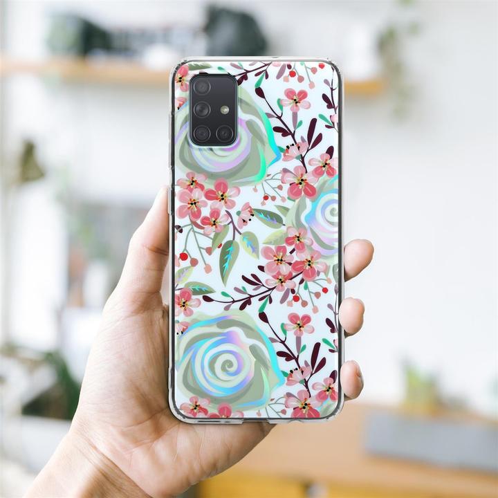 Actual product image Cadorabo IMD TPU Colorful Flowers & Leaves Cover (Samsung Galaxy A71)