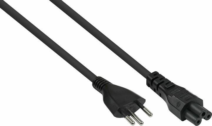 Produktbild Kabelmeister Netzkabel Schweiz Netz-Stecker Typ J (SEV 1011) an Kleeblatt-Buchse C5, schwarz, 0,75m (1.80 m)