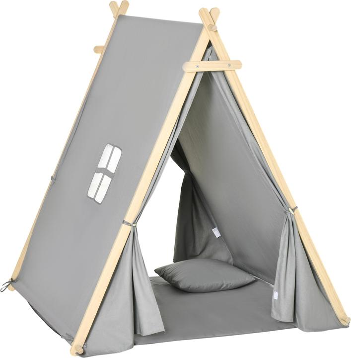Produktbild Homcom Kinder Tipi Zelt mit Kissen, Bodenmatte und Aufbewahrungstasche