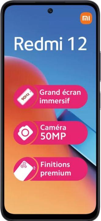 Image du produit Xiaomi Redmi 12 (128 Go, Midnight Black, 6.79", Double SIM hybride, 50 Mpx, 4G)