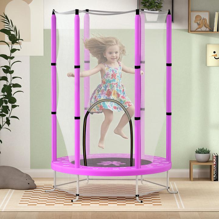 Actual product image Aiyaplay Kinder Trampolin Stahl, Kunststoff Violett (140 cm)