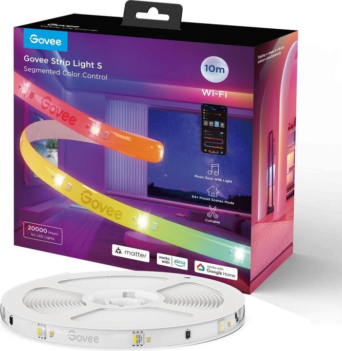 Image du produit Govee Rayure Light S (Lumière du jour, Blanc chaud, 1000 cm, Intérieur)