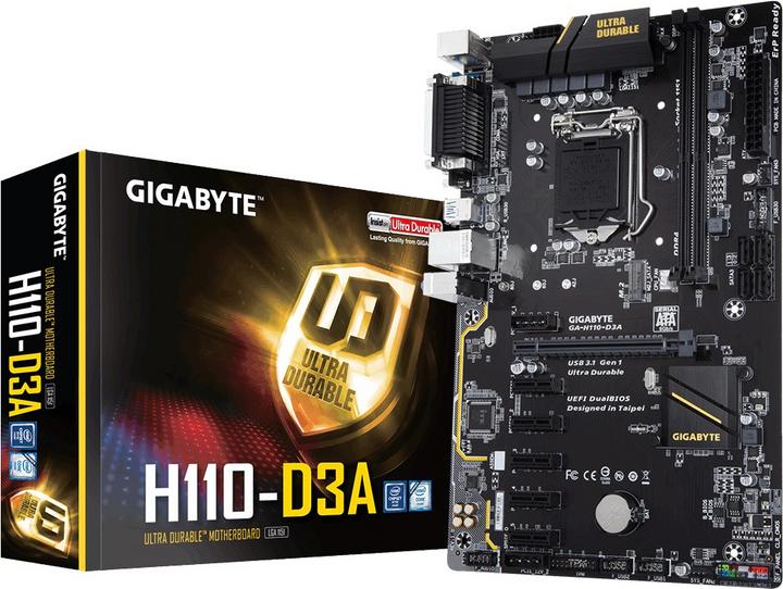 Actual product image Gigabyte H110-D3A Bitcoin Edition (LGA 1151, Intel H110, ATX)