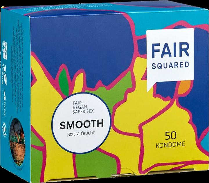 Fair Squared Smooth» Celebrate your Love, 50 vegane und extra feuchte Fair-Trade-Kondome (50 Stk.)
