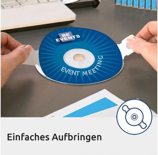 Produktbild Avery CD-Etiketten L6043-100 Ø 117 mm, Klebehaftung: Permanent