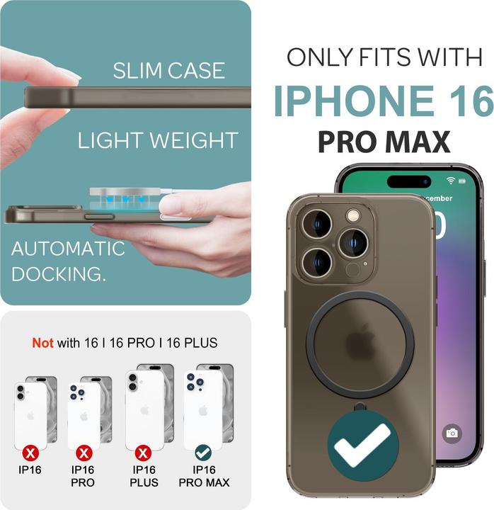 Image du produit Nalia Étui rigide extrêmement fin de 0,3 mm avec MagSafe, étui mat (Apple iPhone 16 Pro Max)