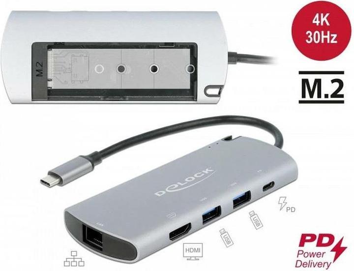 Produktbild Delock USB Type-C™ Dockingstation mit M.2 Slot (USB-C, 1 Ports)