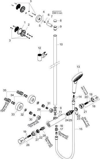 Actual product image hansgrohe HG Semipipe CROMA SELECT S MULTI DN 15 white/chrome