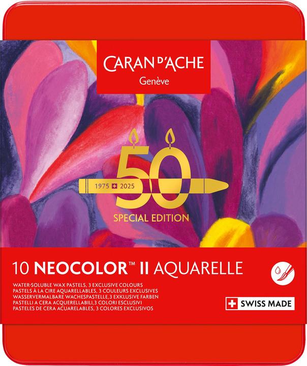 Produktbild Caran d'Ache Neocolor II watersoluble Wax Special Edition in Metallschachtel (Mehrfarbig, 10 x)