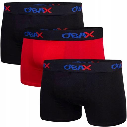 Produktbild Obax Herren-Boxer-Unterwäsche 3p Schwarz/Rot M (M)