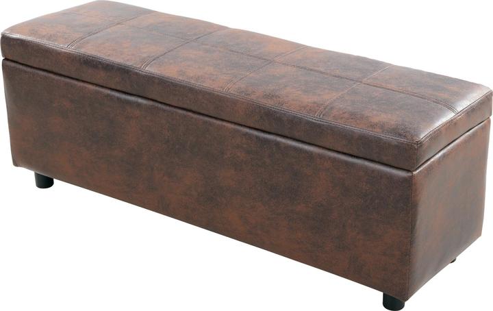 Produktbild Corium Sitztruhe Bukit 118x37x43 cm Kunstleder Braun (118 cm)