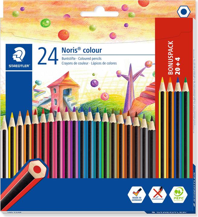 Actual product image Staedtler Noris colour 185 coloured pencil box with 24 pieces, assorted (24 colours, 24 x)