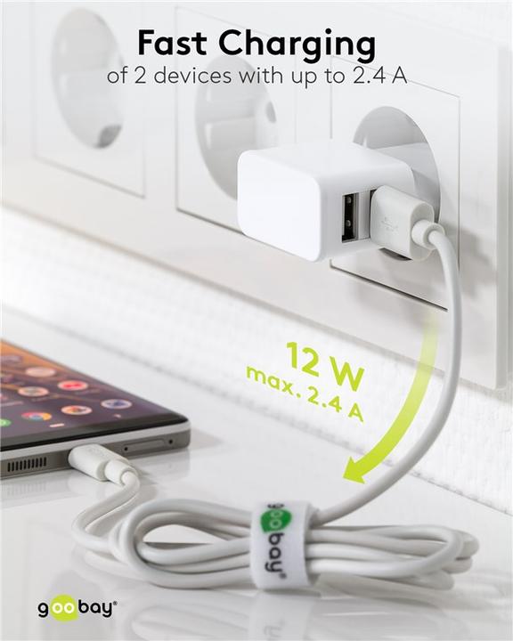 Produktbild Goobay Ladegerät 2x USB A (12 W)