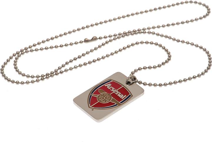 Actual product image Arsenal FC Enamel Crest Dog Tag And Chain (100% synthetic material)