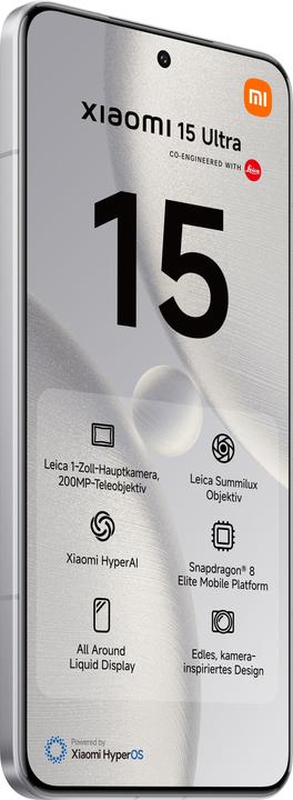 Actual product image Xiaomi 15 Ultra (512 GB, White, 6.73", Dual SIM, 50 Mpx, 5G)